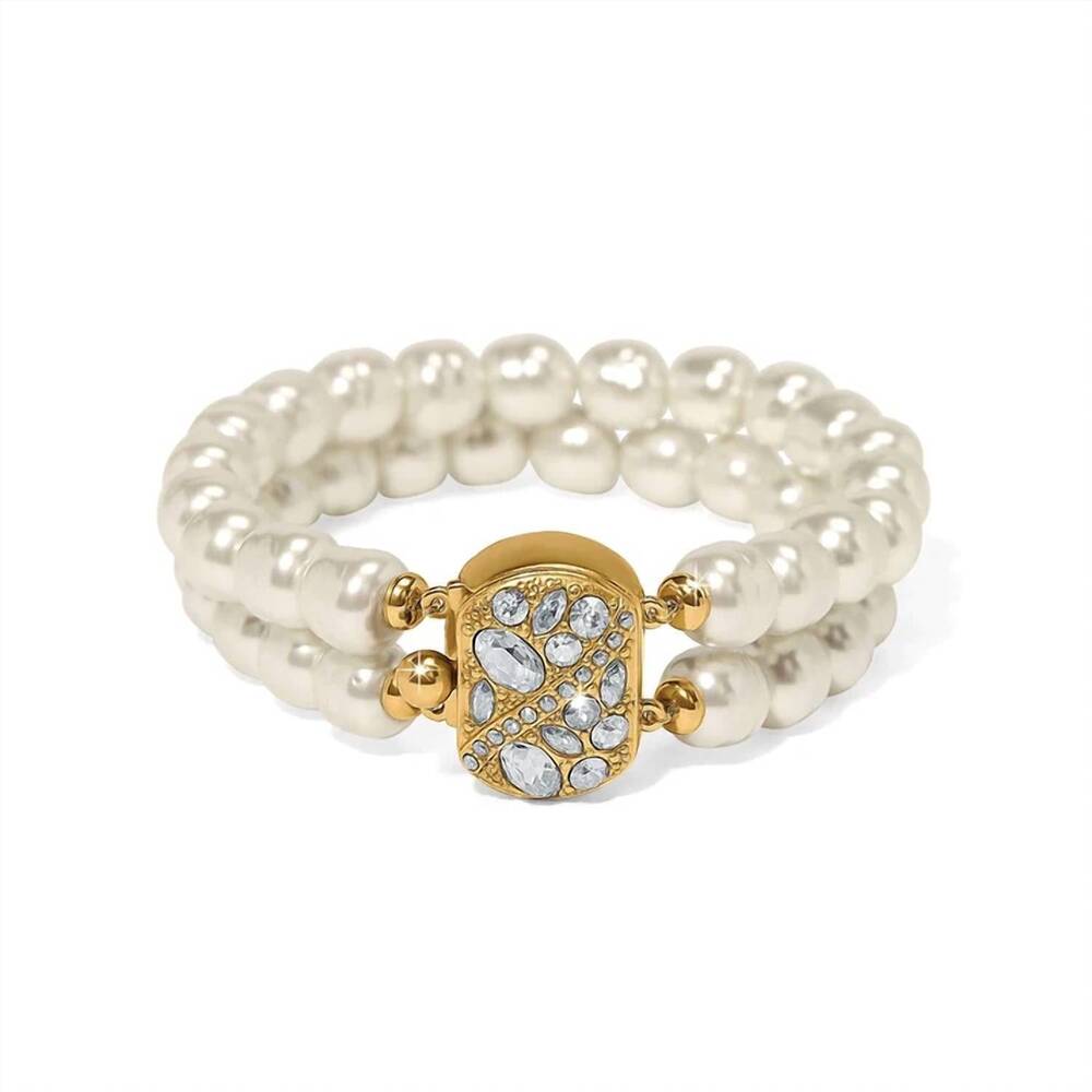 NEW BRIGHTON women's trust your journey stretch bracelet in silver pearl